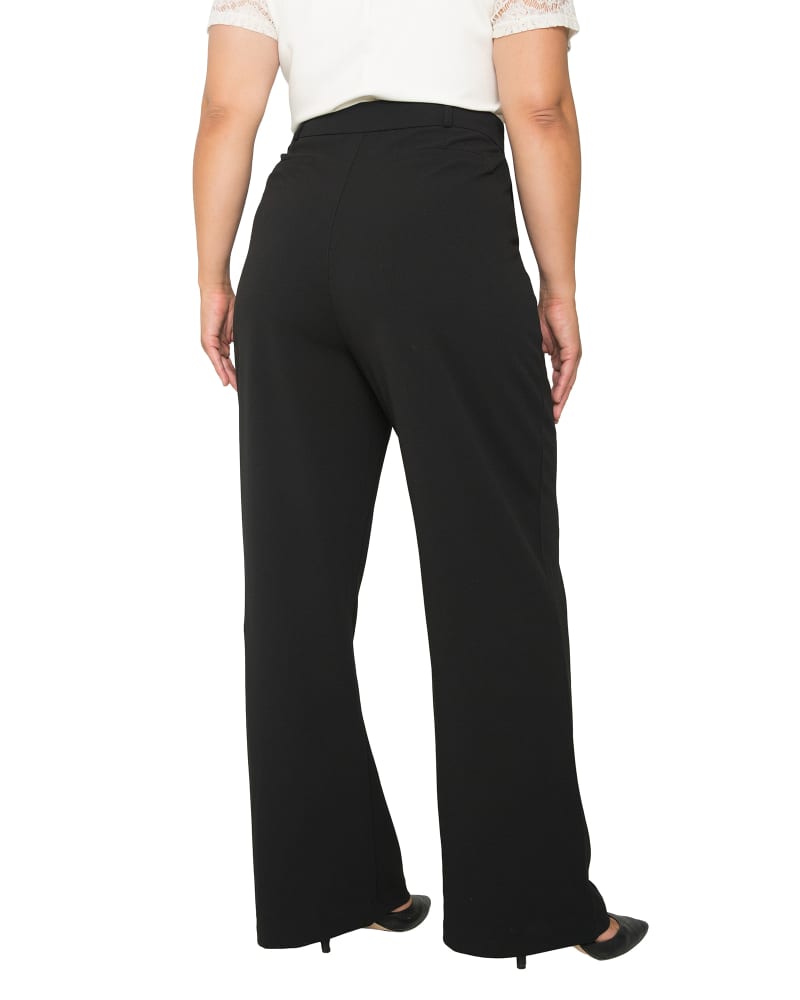 Plus Size Grace Pintuck Wide Leg Trouser Black